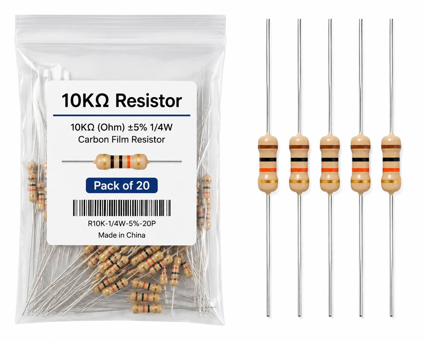 10KΩ Resistor Pack of 20