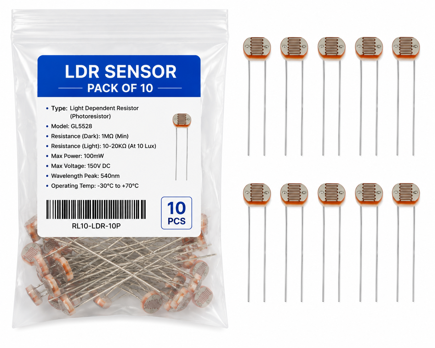 LDR Sensor Pack of 10
