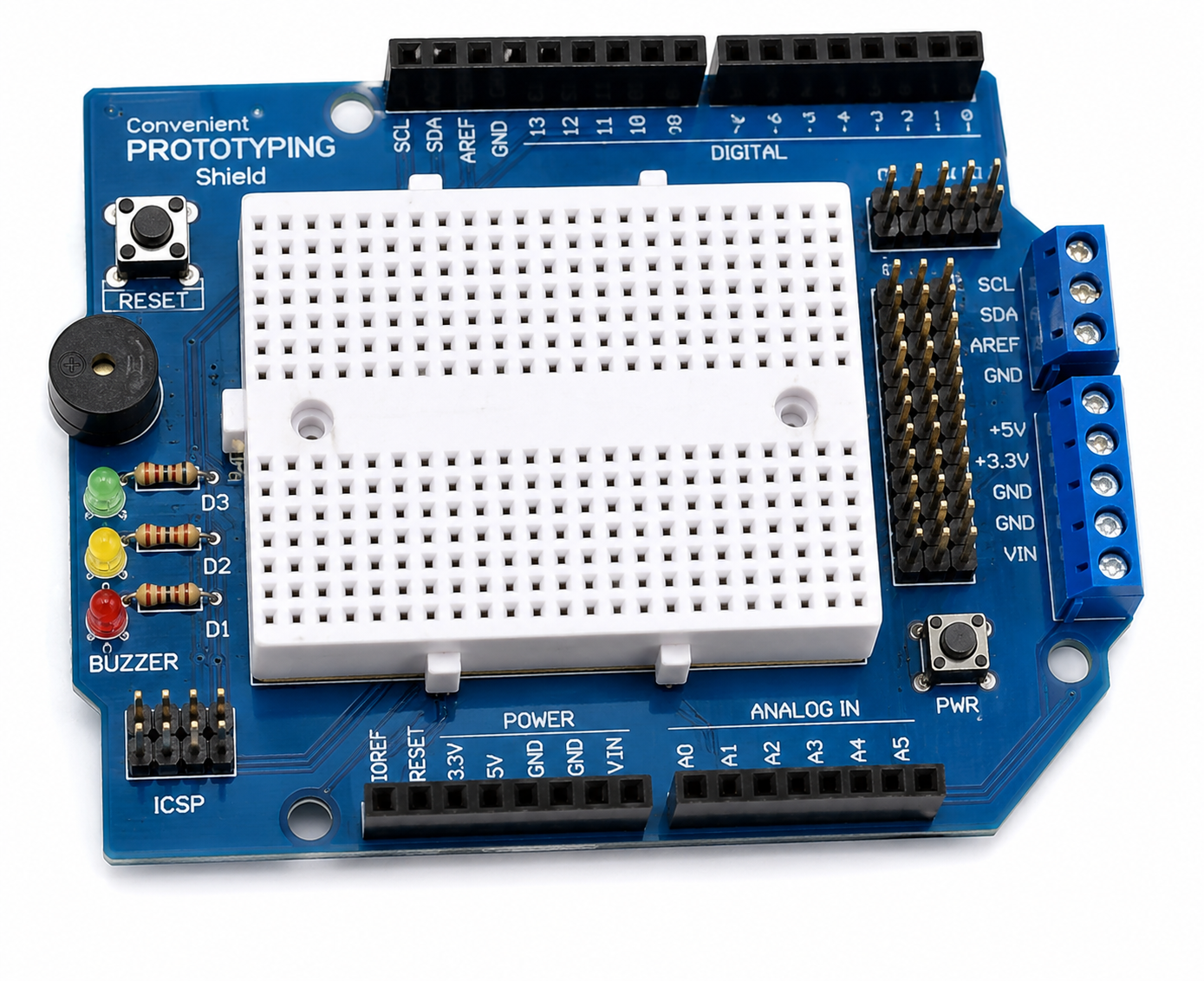 Proto Shield (Prototype) for Arduino UNO with mini Breadboard Circuit Prototyping, Arduino Projects, Sensor Interfacing, STEM Learning, DIY Electronics.